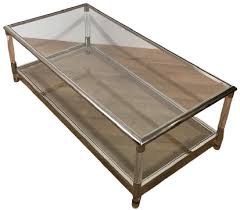 chrome lucite coffee table for