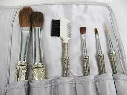 vine makeup brushes with silver