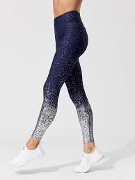 Alloy Ombre High Waisted Midi Leggings In Navy Silver
