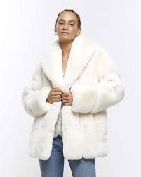White Fur Coats For Women Lyst Uk