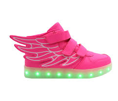led shoes kids pink wings led