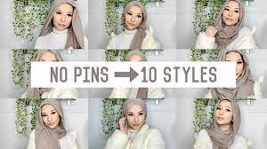 no pin hijab styles crinkled scarf