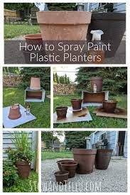 how to spray paint plastic planters in