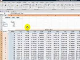 excel data table for what if ysis