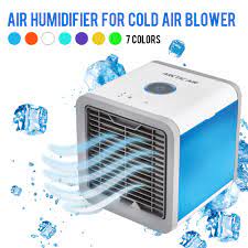 Personal air cooler vs air conditioners. Home Air Quality Fans Heat Fan Usb Mini Portable Air Conditioner Humidifier Purifier 7 Colors Light Desktop Air