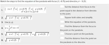 Directrix Y 9 25 Set The Distance