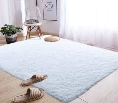 fluffy carpet white gy and