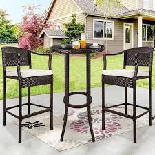 Fiore Outdoor Patio Bar Sets 2 Chairs