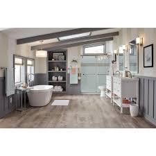 Because of this and several other benefits, it provides is quickly becoming a popular bathroom flooring option. Lifeproof Sterling Oak 8 7 In W X 47 6 In L Luxury Vinyl Plank Flooring 20 06 Sq Ft Case I966106l The Home Depot