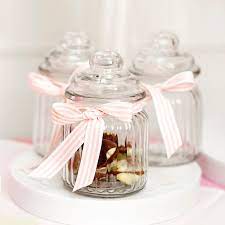Glass Candy Jar Mini With Lid Clear 7