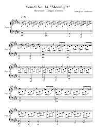 2, first movement, ludwig van beethoven, piano sonata. Beethoven Piano Sheet Music Moonlight Sonata