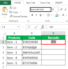 barcode in excel how to generate