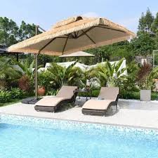 Black Rattan Poolside Lounger