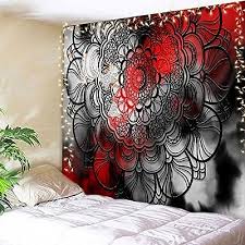 Black Mandala Tapestry 59hx78w Inch