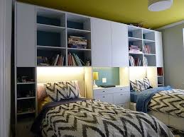 Custom Modular Wall Unit With Twin Beds
