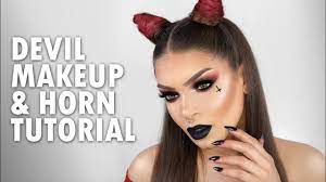 devil makeup and hair horns tutorial