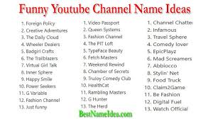 best funny you channel names ideas 2023