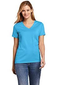 Amazon Com Lands End Womens Petite Relaxed Supima Cotton