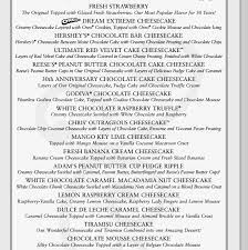 skinnylicious menu at cheesecake