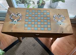 Lovely Chess Board Bench Handmade Game