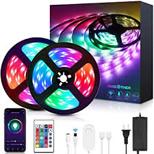 Amazon Com Ambother Rgb Led Strip Lights 32 8ft Wifi Led Light Strips Works With Alexa Google Assistant Remote App Waterproof Dimmable Color Changing Flexible Rope Lights Sync With Music For Bedroom Home Kitchen