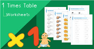 1 times table worksheets pdf