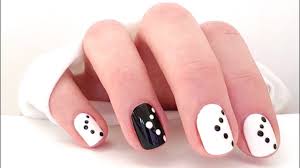 For girls who like juicy fruits figures, this design would match their personality. Easy Nail Art Black And White Nail Designs Without Tools Youtube