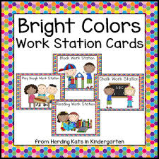 Bright Colors Pocket Chart Work Station Cards