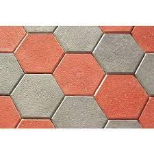 Red Concrete Hexagonal Paver Block At