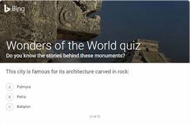 How to solve a sliding tile puzzle. Bing Wonders Of The World Quiz 10 Points Bing Quizzes