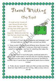travel writing esl worksheet by searetea