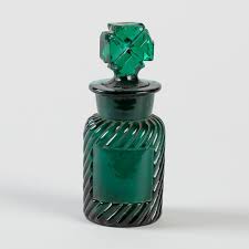 Bottle Green Glass With Maltese Cross