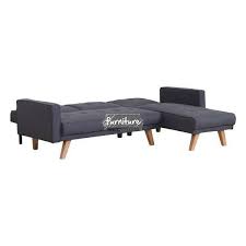 Kitson Grey Fabric L Shaped Sofa Bed