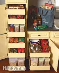 Base and tall cabinet pullouts are available in a variety of styles to meet your storage needs. Kitchen Storage Pull Out Pantry Shelves Diy Family Handyman