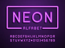 neon fonts vector art icons and