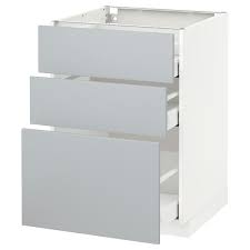 Le meuble bas petite hauteur. Metod Maximera Element Bas 3 Tiroirs Blanc Veddinge Gris 60x60 Cm Ikea