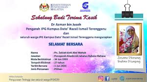 Institut pendidikan guru kampus tun abdul razak (english: Selamat Bersara Pn Ipg Kampus Dato Razali Ismail Rasmi Facebook