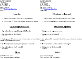 This is an accessible template. Example Of Curriculum Vitae In French On Left And In English On The Right Download Scientific Diagram