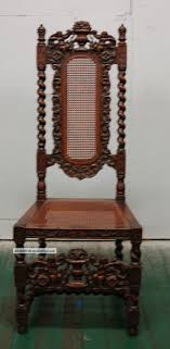 single high back carved oak chair