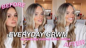 my everyday makeup hair routine grwm