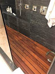 new life for a teak wood shower floor