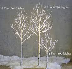 6 Foot Lighted Birch Tree 600 Warm