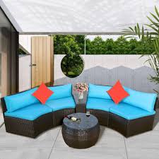 outdoor half moon sectional sofa set