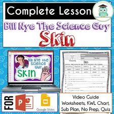 Bill Nye Skin Video Guide Quiz Sub Plan Worksheets No Prep Lesson