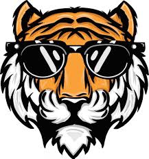 hand drawn illustration of a tiger head wearing sunglasses 2596482 Vector  Art at Vecteezy
