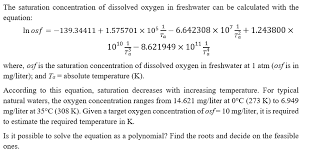 The Saturation Concentration Of