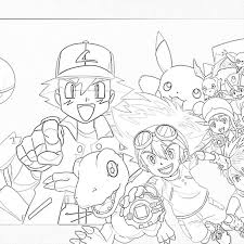Choose your favorite coloring page and color it in bright colors. Digimon Coloring Page Mimi Panda