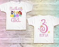 Disney Princess 1st Birthday Personalized T Shirt gambar png