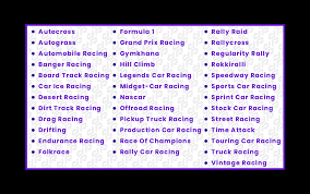 list of automobile racing sports a z