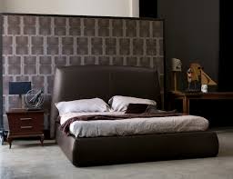 brown leather bed